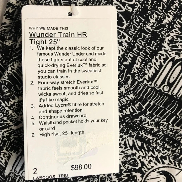 LULULEMON WUNDER TRAIN TIGHT HR 25” Size 2 - Picture 6 of 12